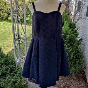 Lane Bryant black floral lace a-line formal dress